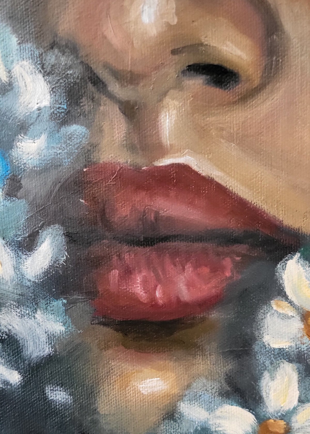 Cachottière 16 x 16 po - Toile galerie - Huile