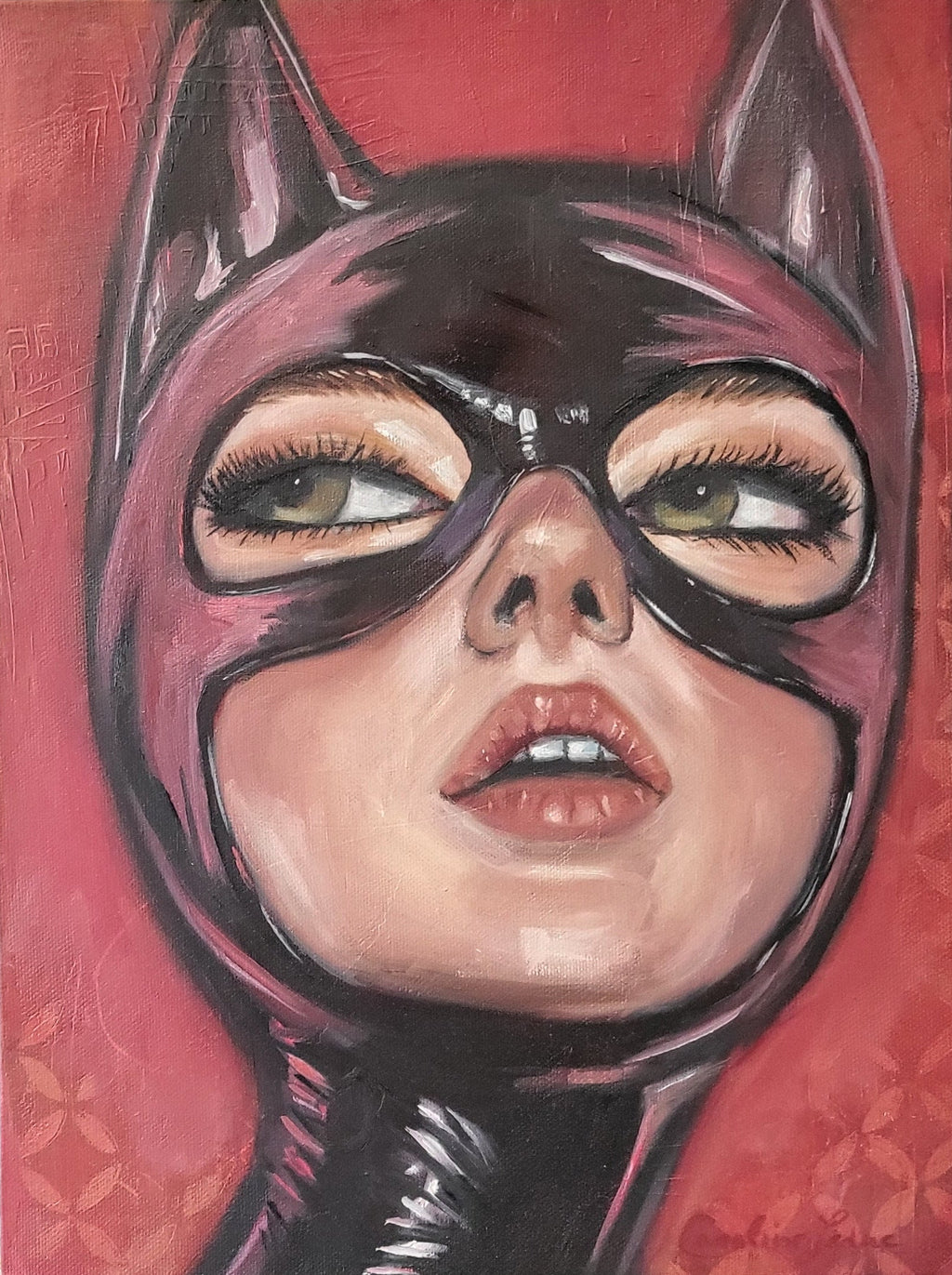 Femme chat - 12 x 16 - Toile galerie - Huile