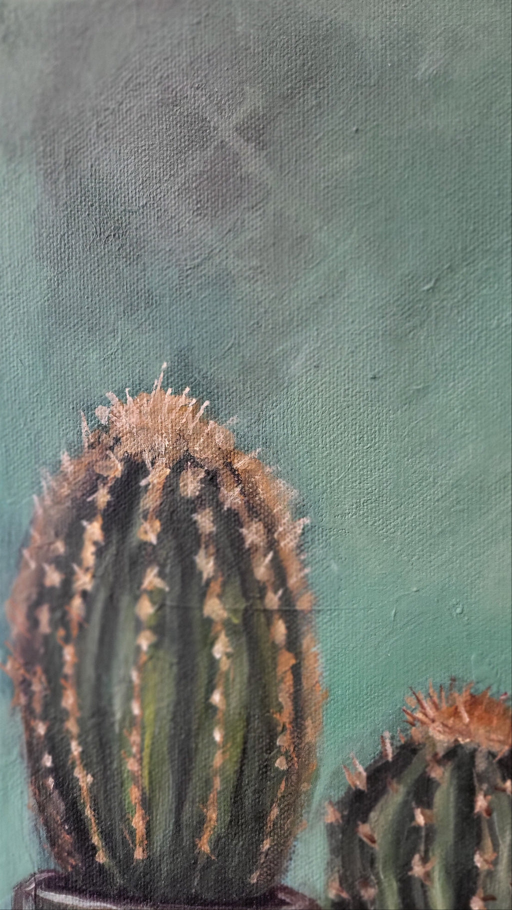 Cactus - 12 x 16 po - Toile galerie - Huile