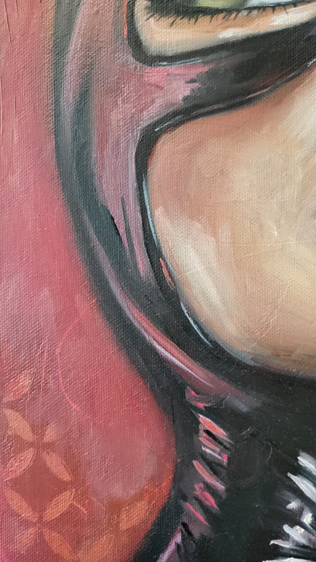 Femme chat - 12 x 16 - Toile galerie - Huile