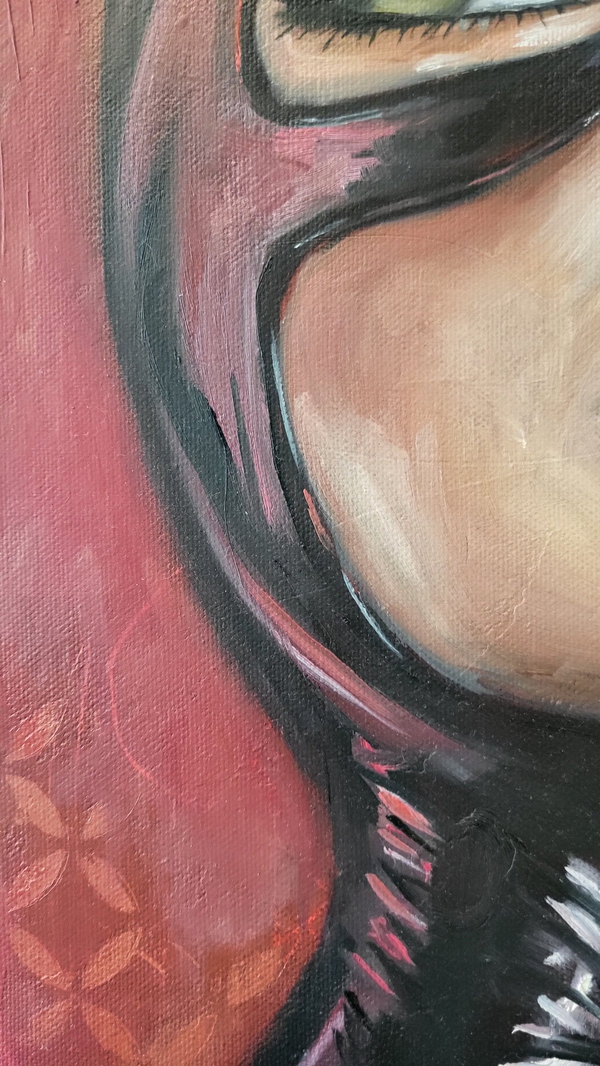 Femme chat - 12 x 16 - Toile galerie - Huile